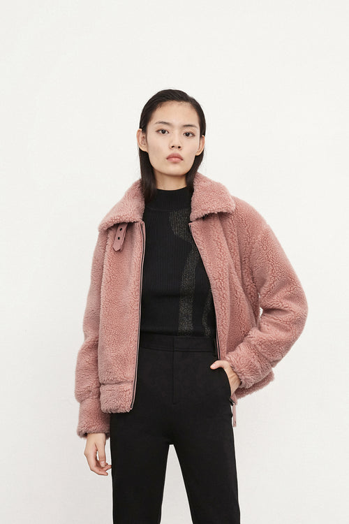 Lily - Manteau De Fourrure - Rose Foncé