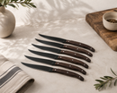Laguiole Heritage Juego de 6 cuchillos para carne con hoja negra