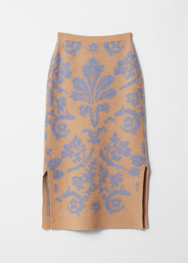 Skirt Ve Hilem Knit Skirt - Blue - Women