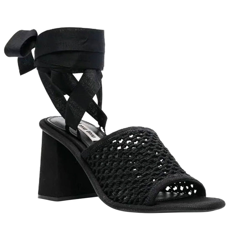 Sandales Macramé Miu Miu - Femme - Black