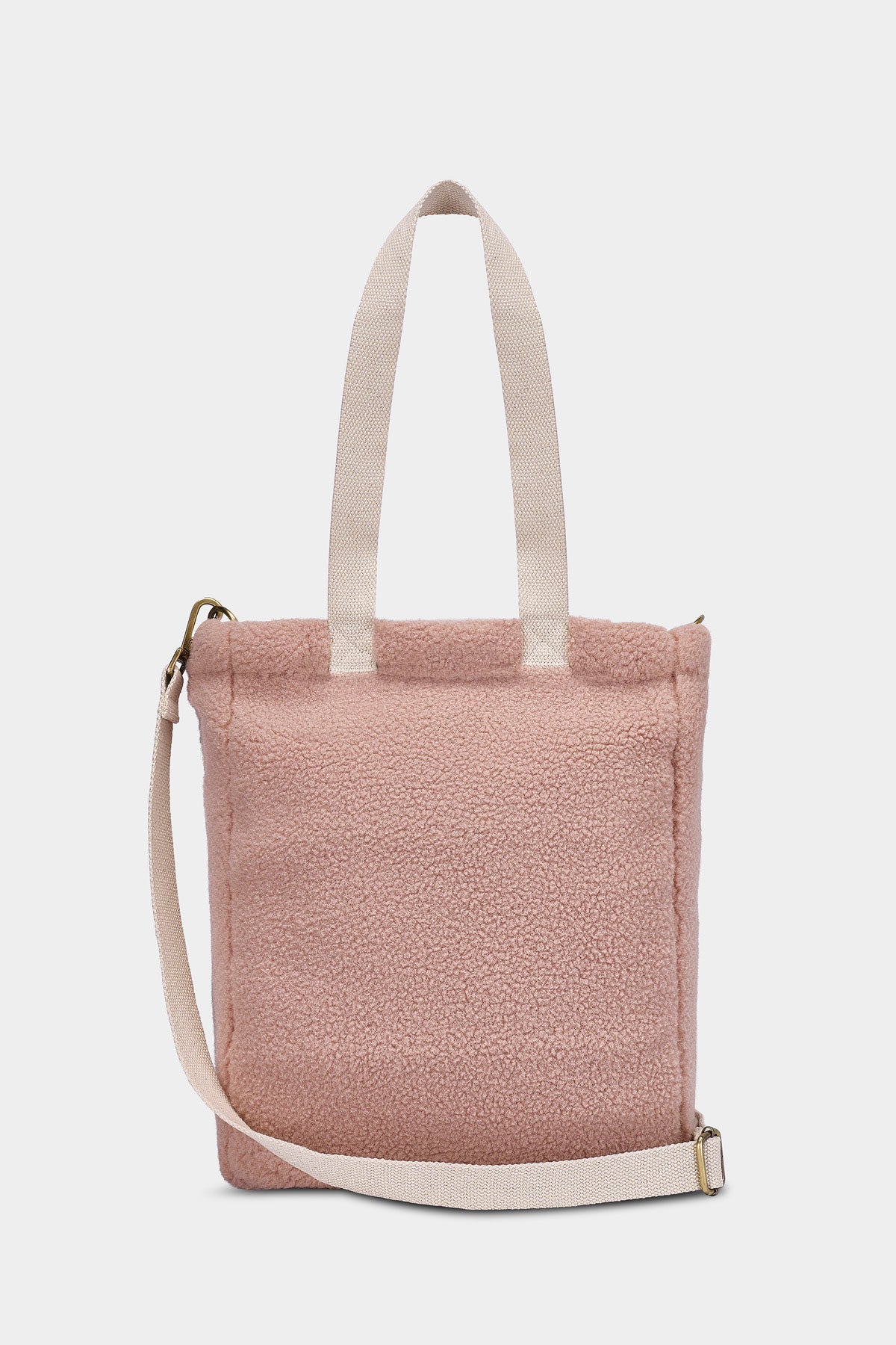 Bolso shopper vertical Paul de borreguito rosa empolvado