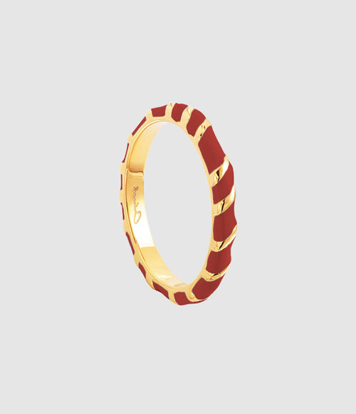 Cabirol - Bague Aimée Laiton Bordeaux - Femme