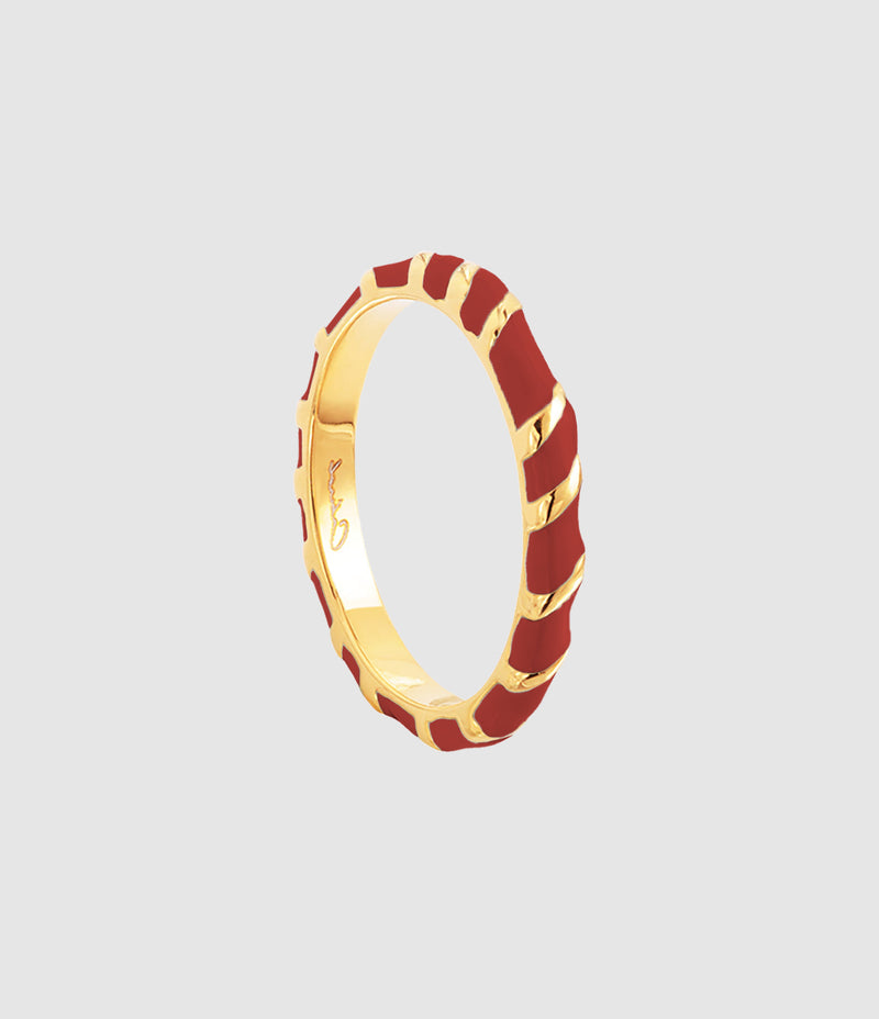 Cabirol - Bague Aimée Laiton Bordeaux - Femme