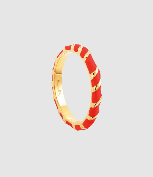 Cabirol - Bague Aimée Laiton Rouge Impérial - Femme