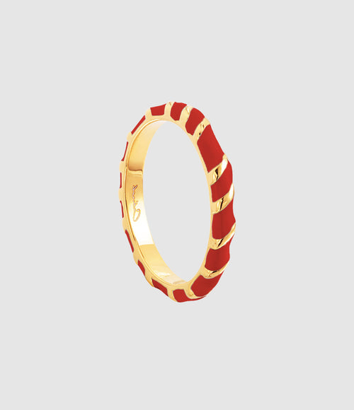 Cabirol - Bague Aimée Laiton Rouge Pourpre - Femme