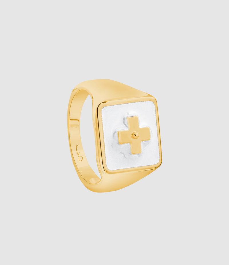 Cabirol - Chevalière Destin Laiton Blanc - Femme