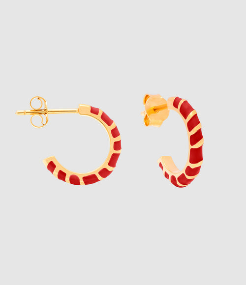 Cabirol - Créoles Aimée Laiton Rouge Pourpre - Femme