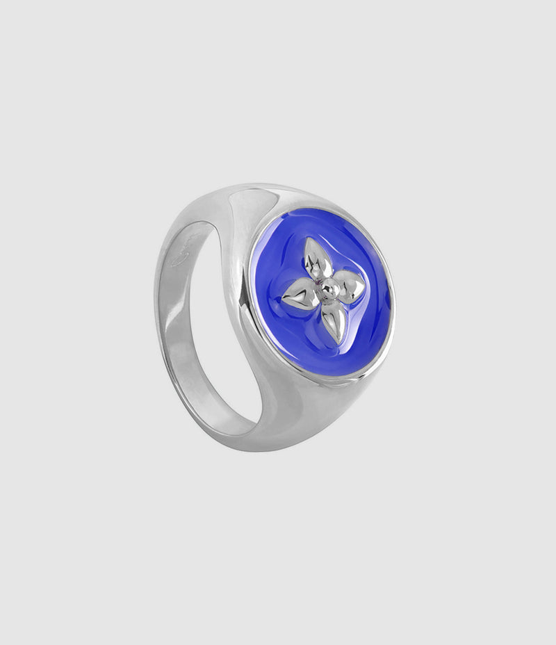 Cabirol - Chevalière Croisette Bleu Klein - Femme