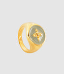 Cabirol - Chevalière Croisette Laiton Kaki - Femme