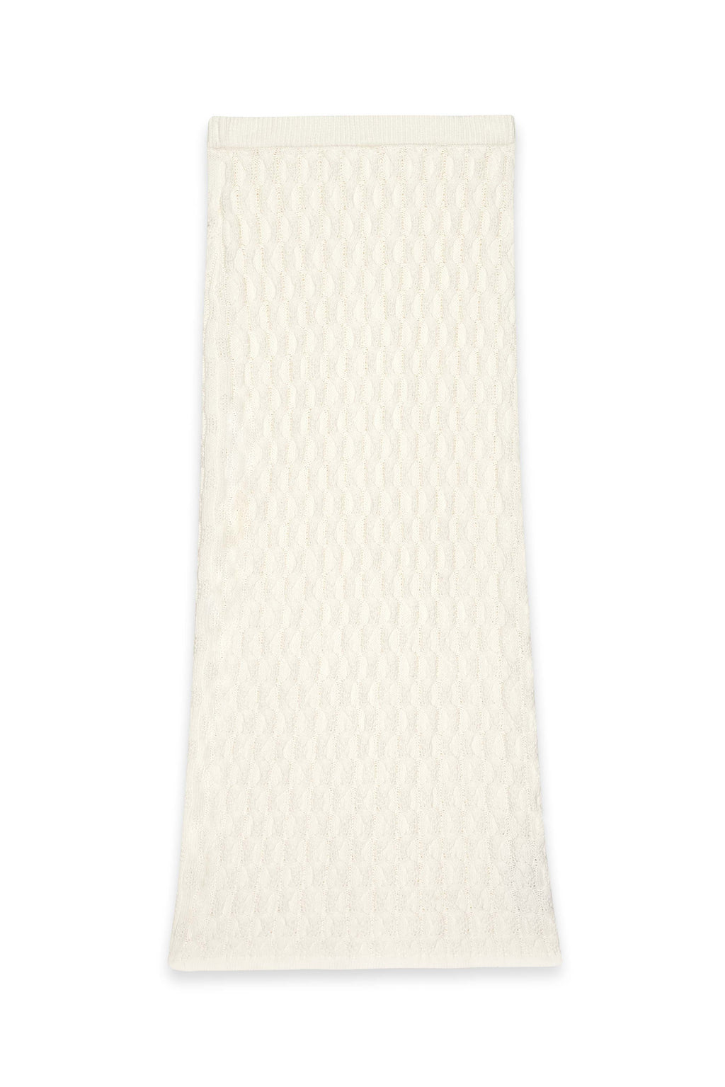 Jupe Cable Knitted Maxi - Blanc