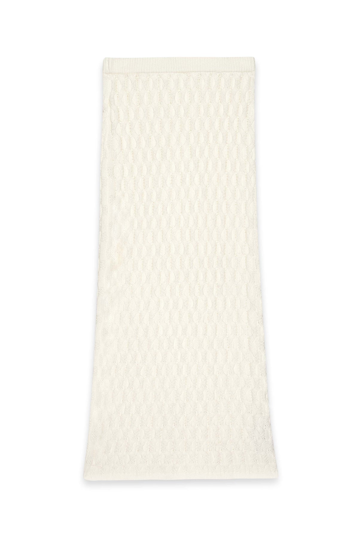 Jupe Cable Knitted Maxi - Blanc