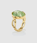 Goossens Paris - Bague Cabochon Ovale Cristal De Roche Vert Clair - Femme