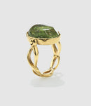 Goossens Paris - Bague Cabochon Ovale Cristal De Roche Vert - Femme