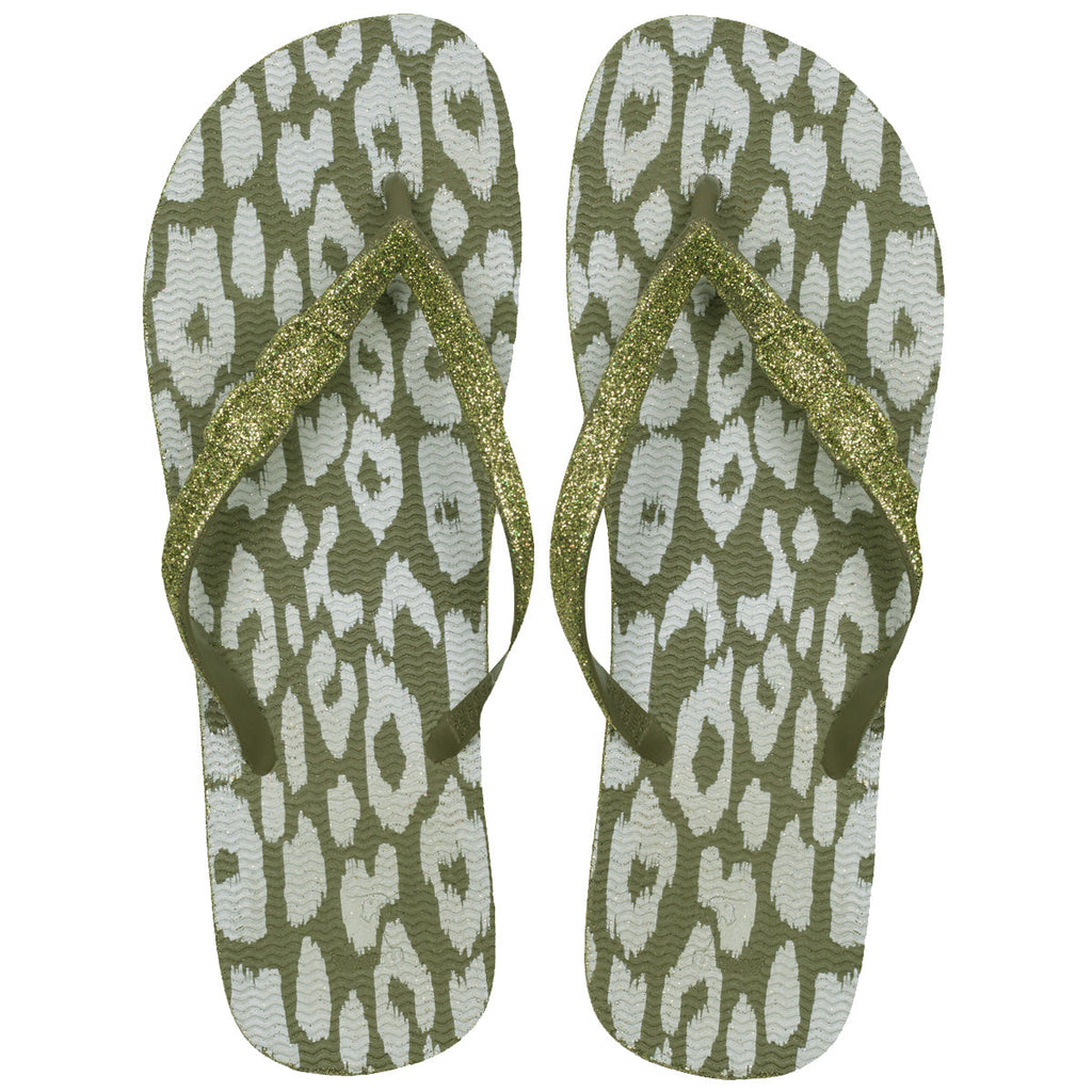 Tongs - Morango Leopardo - Dark Kaki