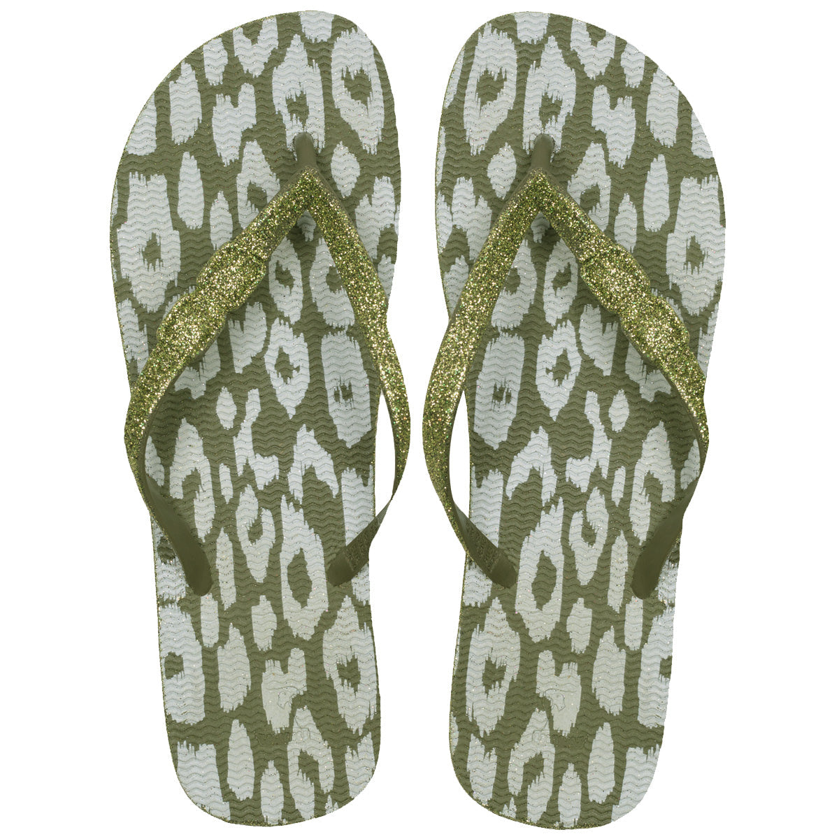 Tongs - Morango Leopardo - Dark Kaki