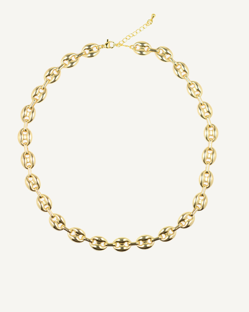 Collar de granos de café de oro