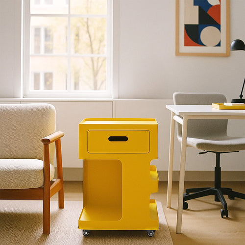 Trolet - Caisson À Roulettes 1 Tiroir - Métal - Jaune moutarde