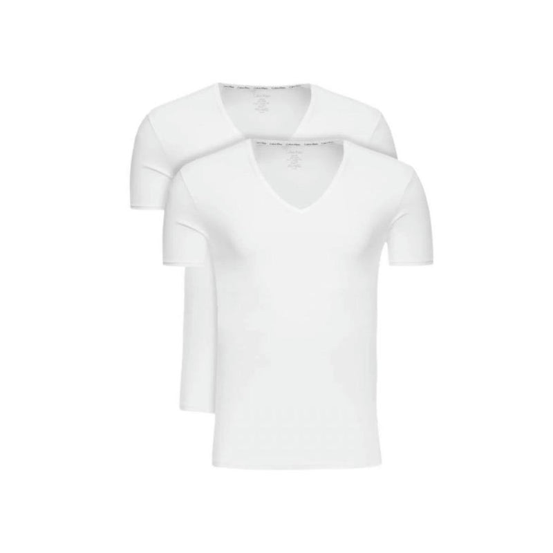 T Shirt Calvin Klein V Neck Slim Fit - Blanc