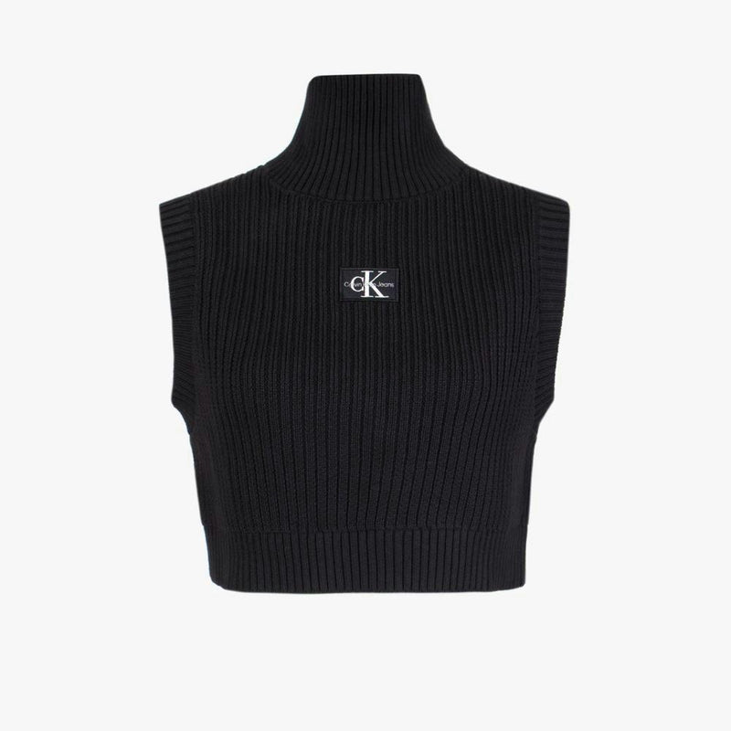 Sweatshirt Badge Cropped High N - Noir