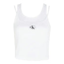 Débardeur Calvin Klein Côtelé Luxe - Blanc