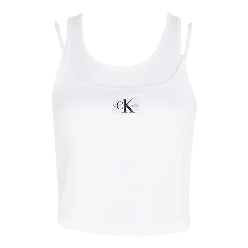 Débardeur Calvin Klein Côtelé Luxe - Blanc