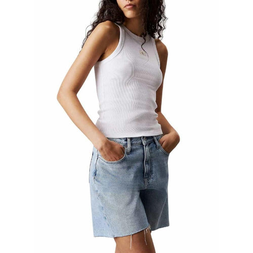 Débardeur WOVEN LABEL RIB - Blanc