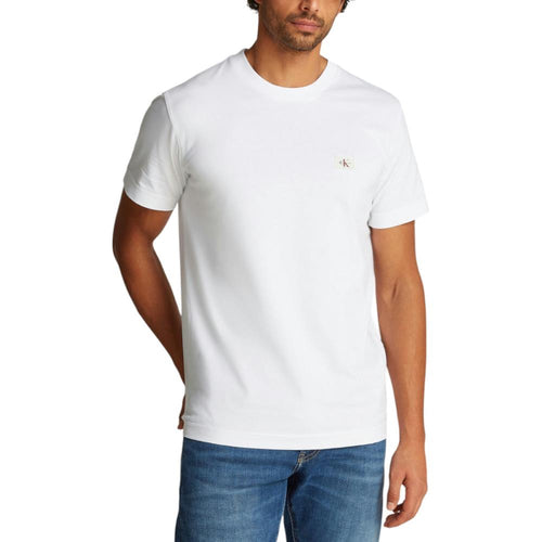 T Shirt WOVEN LABEL REGULAR - Blanc