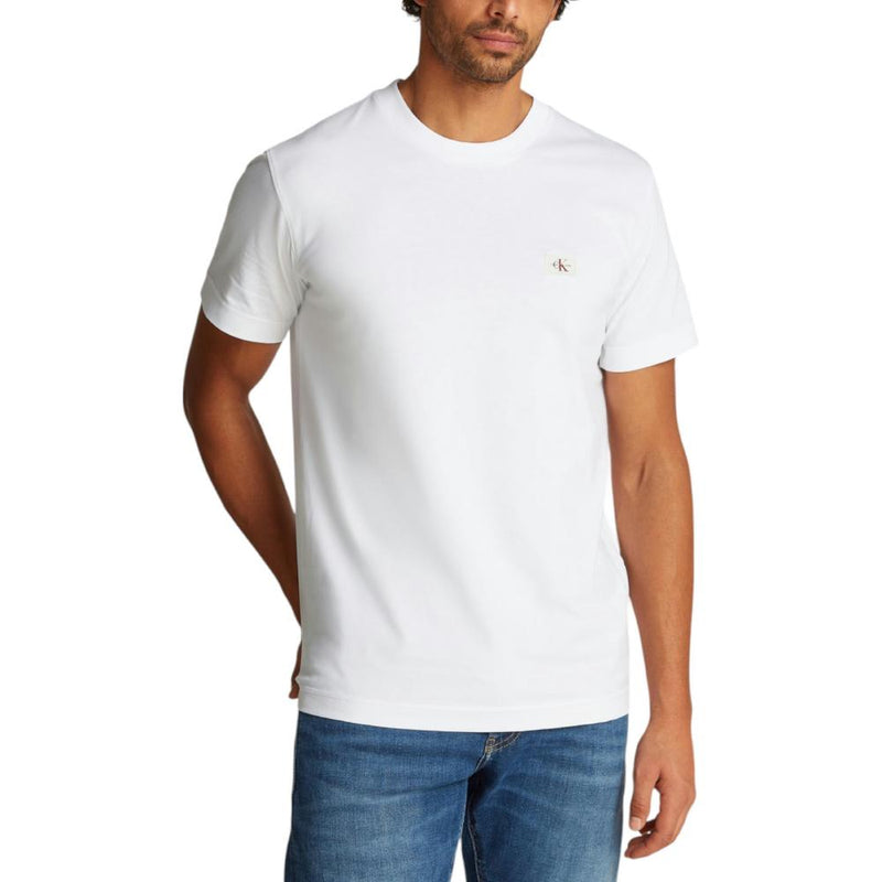 T Shirt WOVEN LABEL REGULAR - Blanc