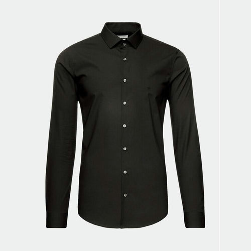 T Shirt Poplin Stretch Slim - Noir