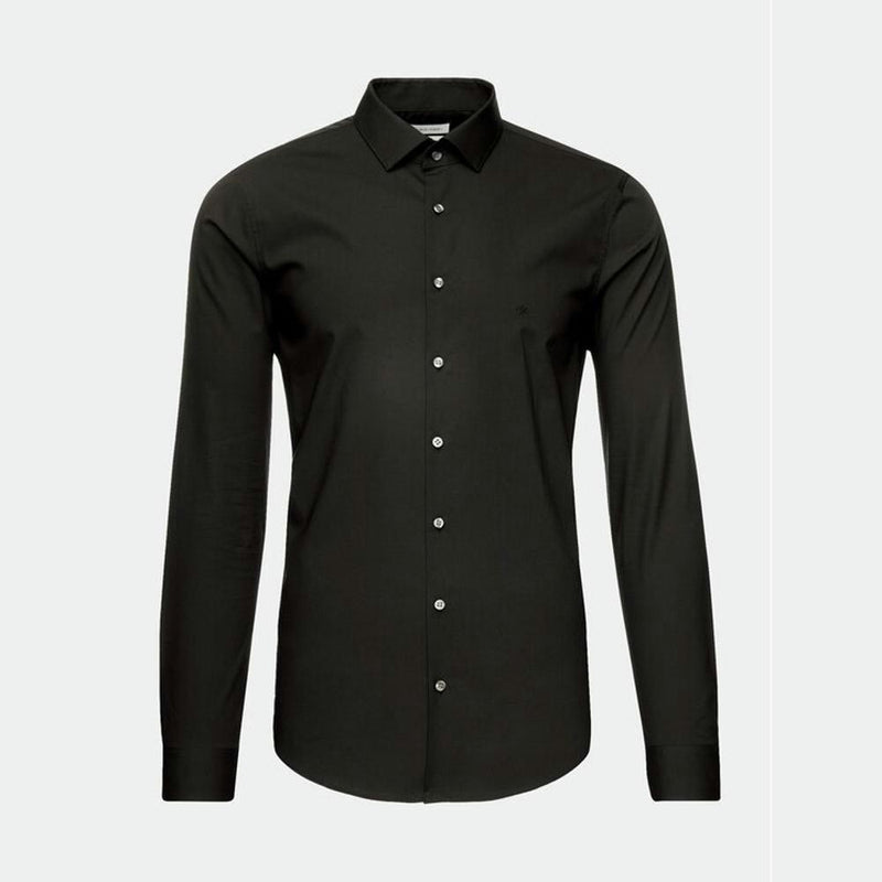 T Shirt Poplin Stretch Slim - Noir