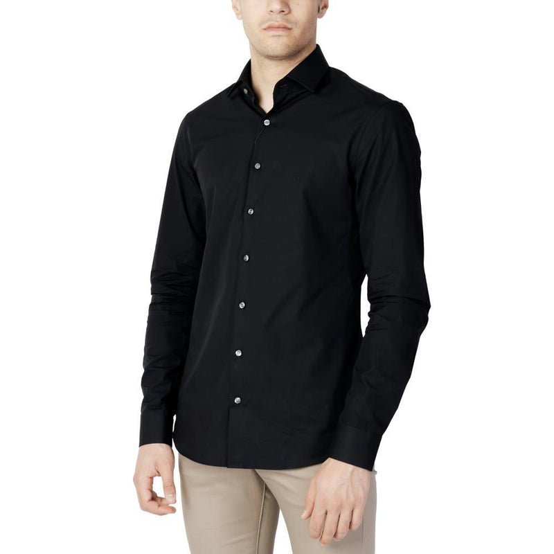 T Shirt Poplin Stretch Slim - Noir