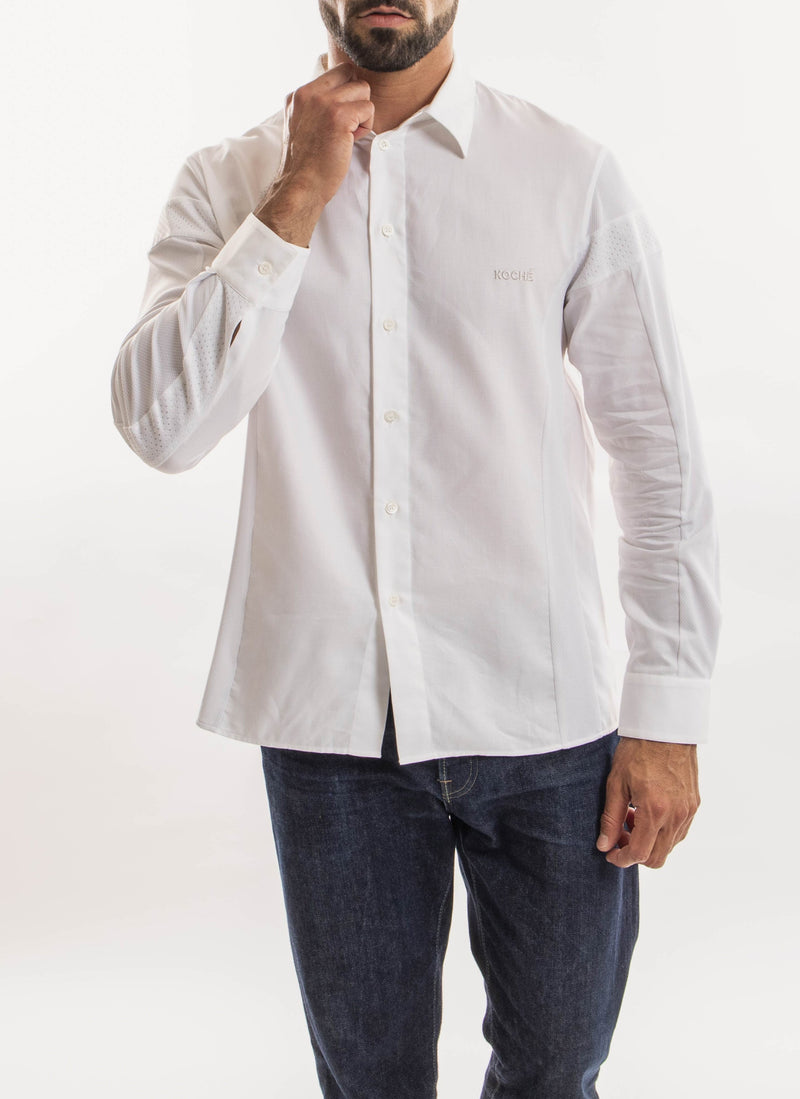 Koché - Chemise À Empiècements Texturés - Blanc - Homme