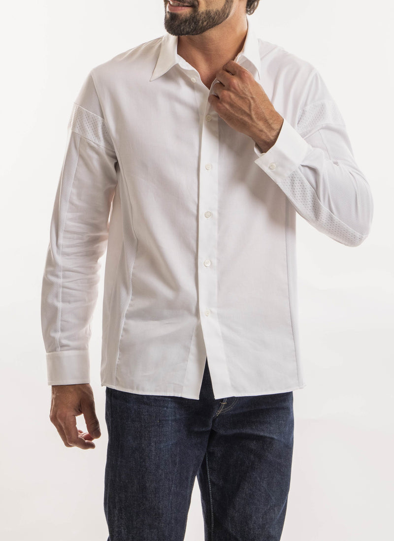 Koché - Chemise À Empiècements Texturés - Blanc - Homme