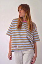 Camiseta Nunu Azul Claro y Marrón