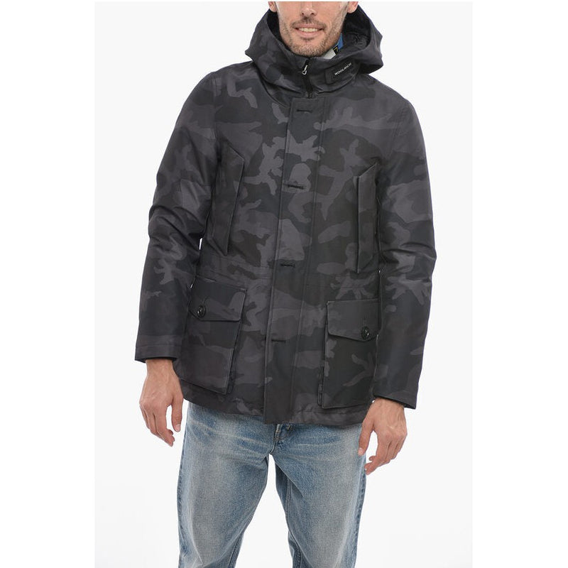 Camouflage Gtx Utility Down With Hood Jacket