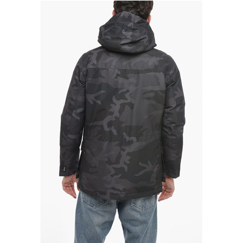 Camouflage Gtx Utility Down With Hood Jacket