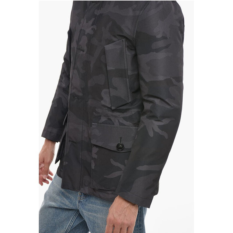 Camouflage Gtx Utility Down With Hood Jacket