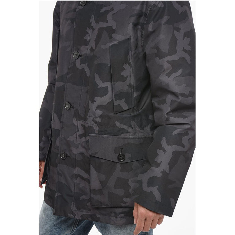 Camouflage Gtx Utility Down With Hood Jacket