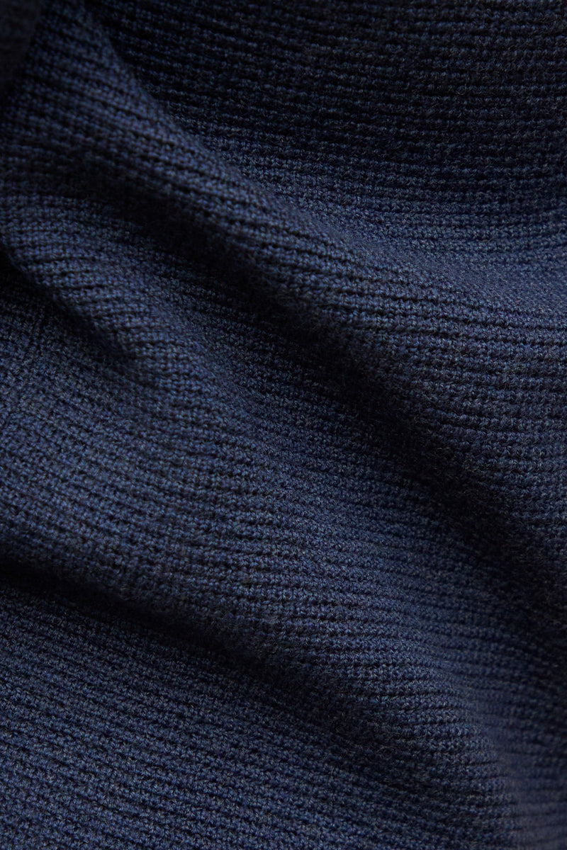 Pull Trevise bleu en laine merinos extrafine - 4