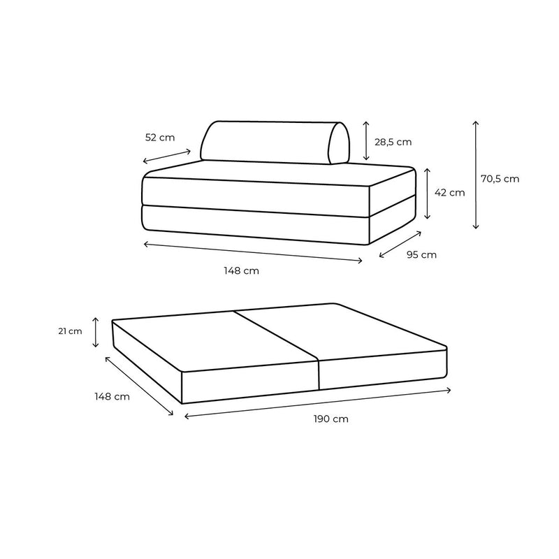 Canapé Droit Lincoln - 2 Places - Velours Côtelé
