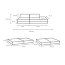 Canapé Droit Gemma - 3 Places - Tissu Lisse