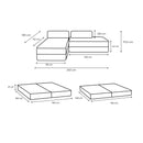 Canapé D'Angle Gemma - 5 Places - Tissu Lisse