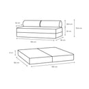 Canapé Droit Gemma - 3 Places - Tissu Lisse