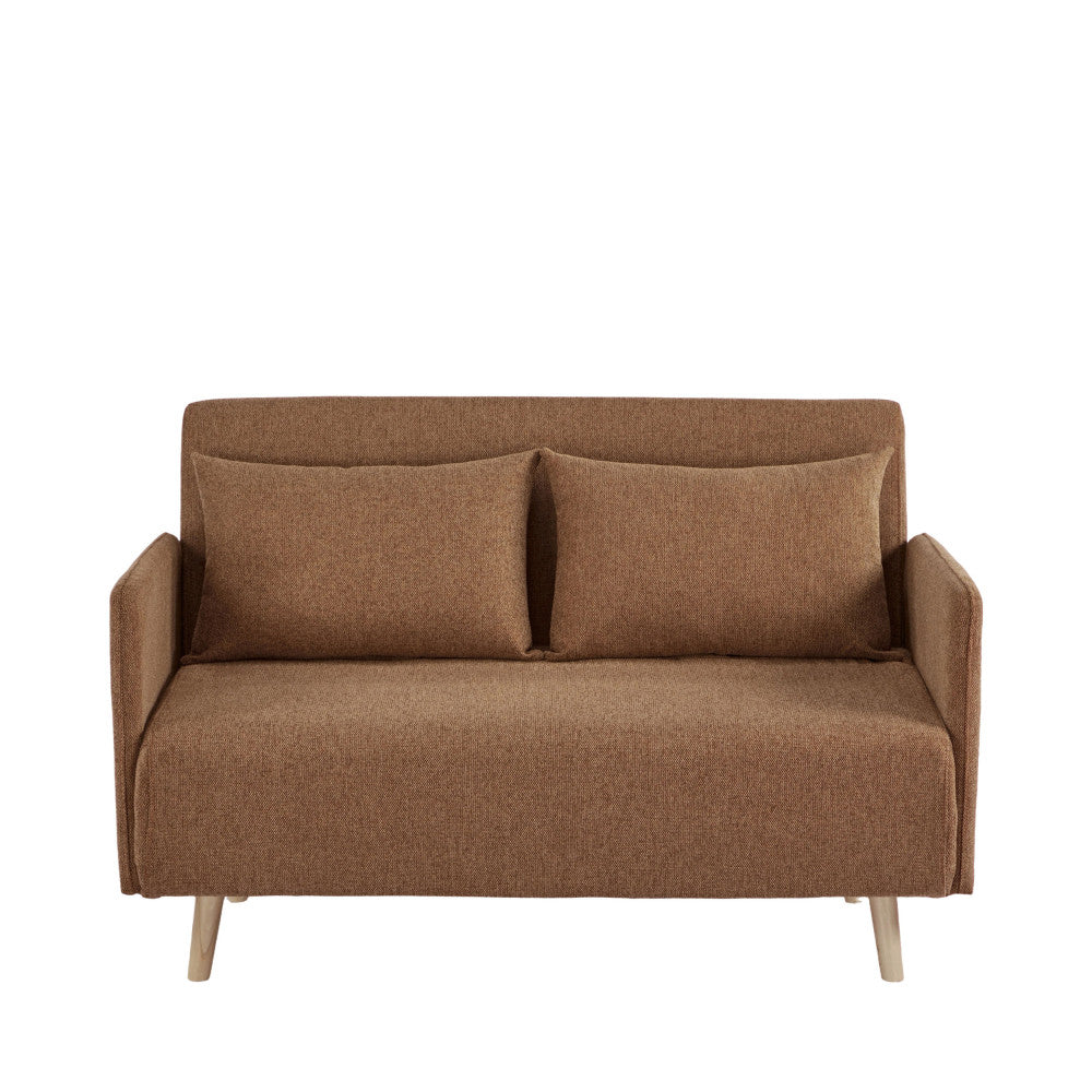 Belushi - 2-Seater Sofa Bed - Fabric - Rust