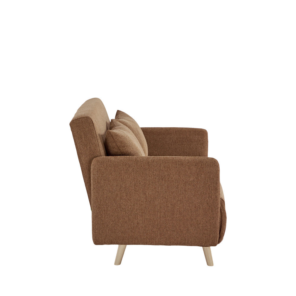 Belushi - 2-Seater Sofa Bed - Fabric - Rust
