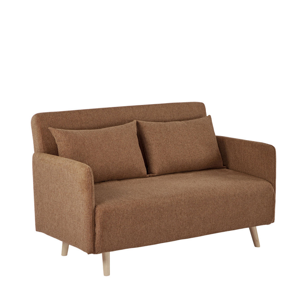 Belushi - 2-Seater Sofa Bed - Fabric - Rust