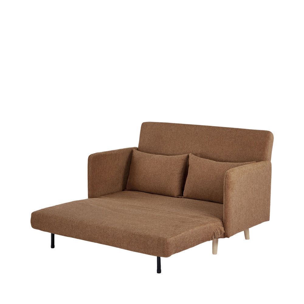 Belushi - 2-Seater Sofa Bed - Fabric - Rust