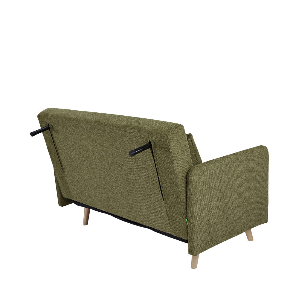 Belushi - 2-Seater Sofa Bed - Fabric - Olive Green