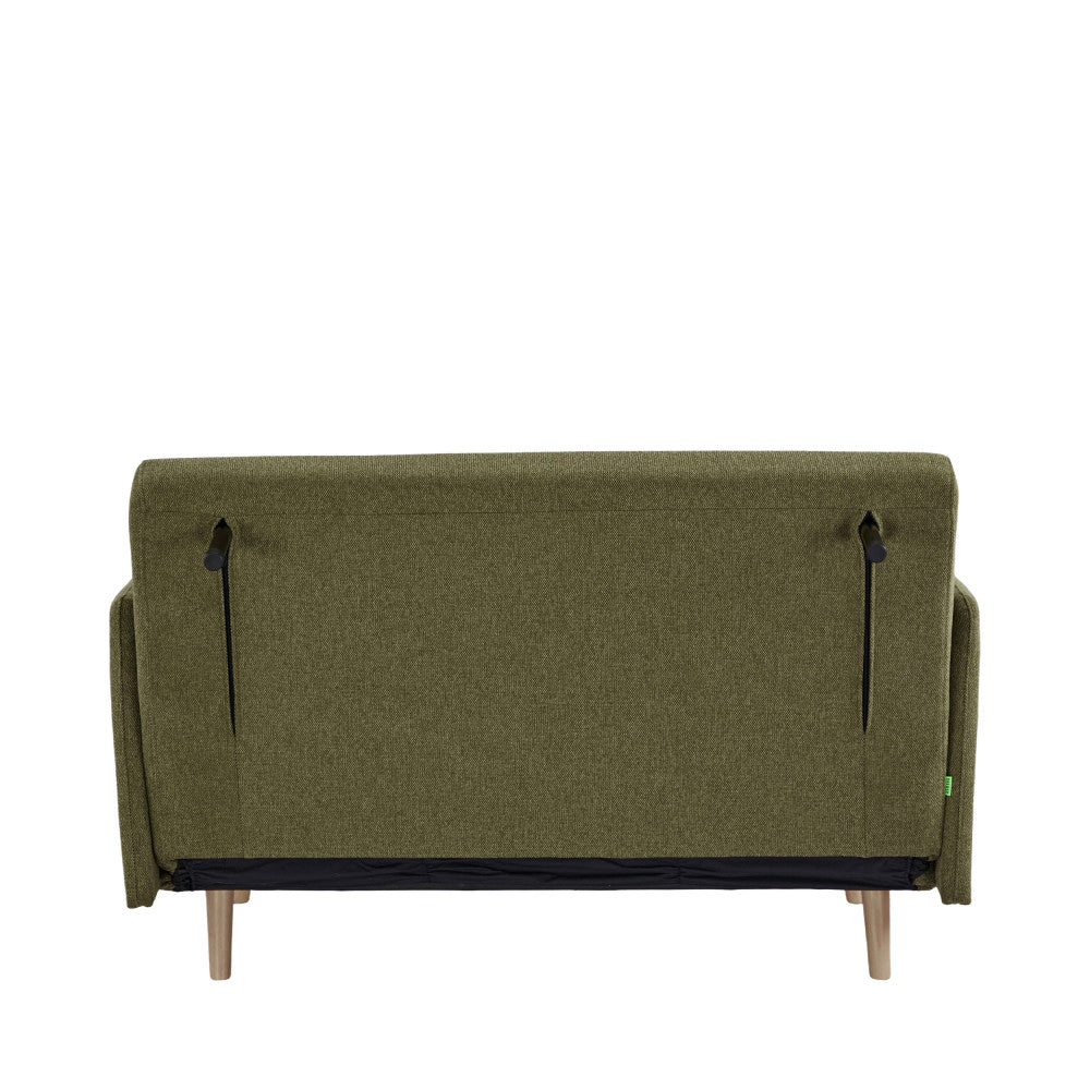 Belushi - 2-Seater Sofa Bed - Fabric - Olive Green