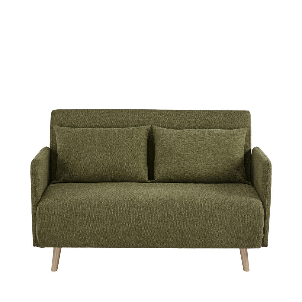 Belushi - 2-Seater Sofa Bed - Fabric - Olive Green